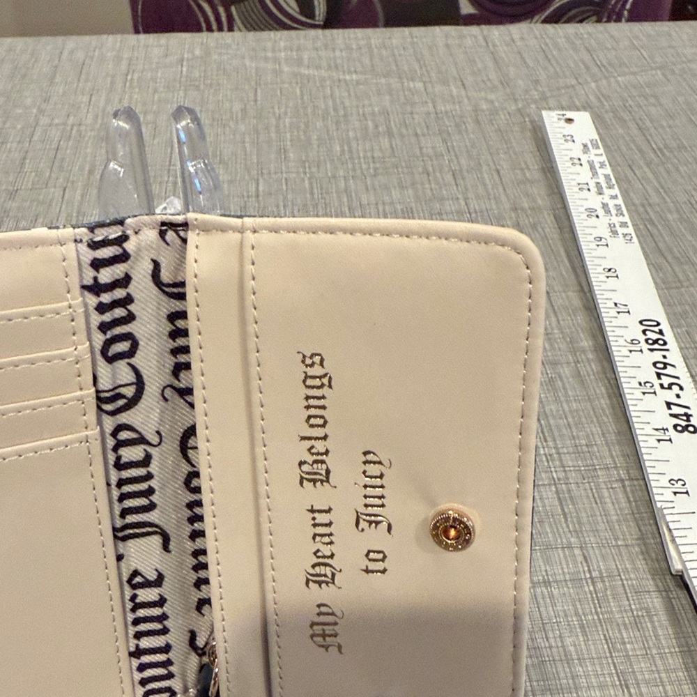 Juicy Couture blue denim wallet with rhinestone accents - Picture 6 of 7